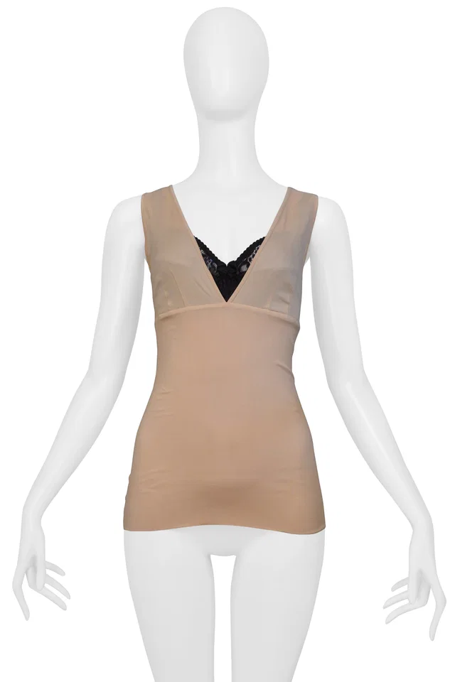 Dolce & Gabbana Tank Camisole With Black Lace in Black from Resurrection Vintage