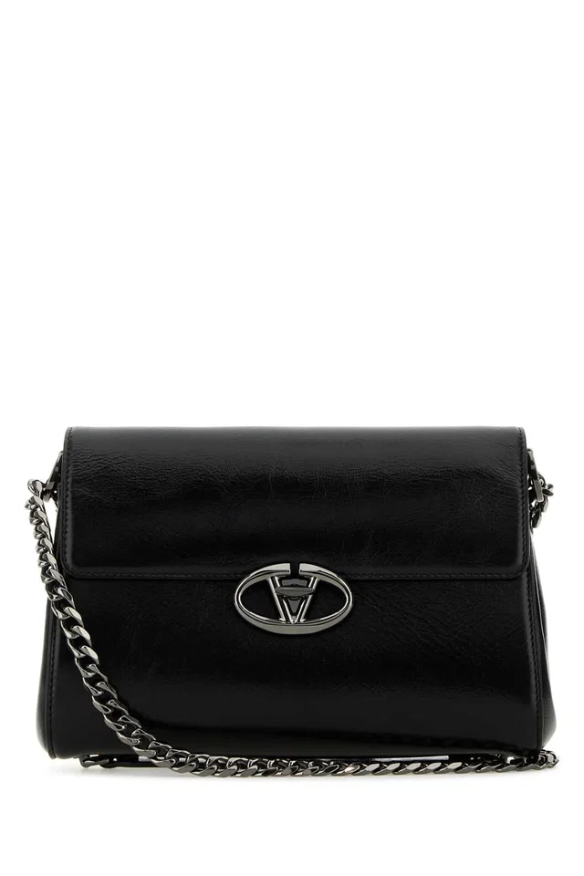 Valentino Garavani Shoulder Bag — Black in Black Leather from HEWI