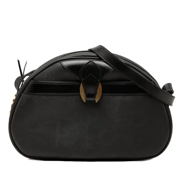 Black Dior Oblique Trotter Coated Canvas Crossbody in Black Coated canvas from Designer Revival