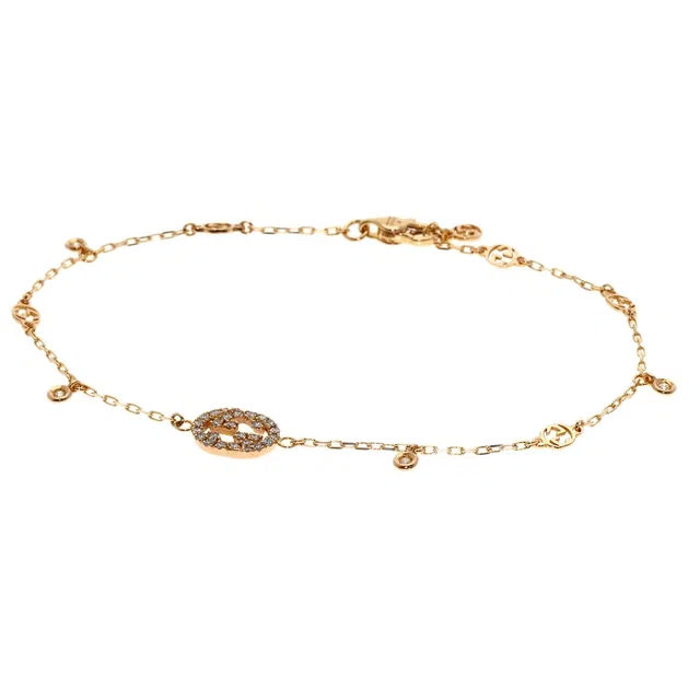 Gucci Inter Locking Diamond 17 Bracelet 18K Pink Gold in Pink from The Reluxe