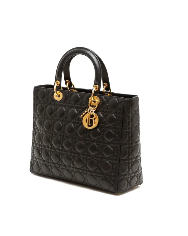 Large Lady Dior Handbag in Leather from A Retro Tale, photo 2 of 9