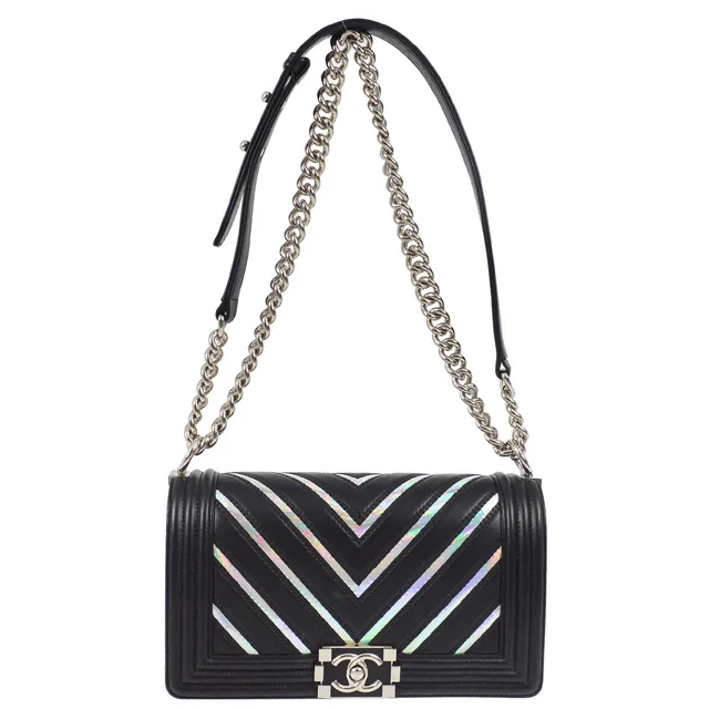 Chanel 2017 Lambskin Chevron Boy Medium in Lambskin from AMORE Vintage Tokyo