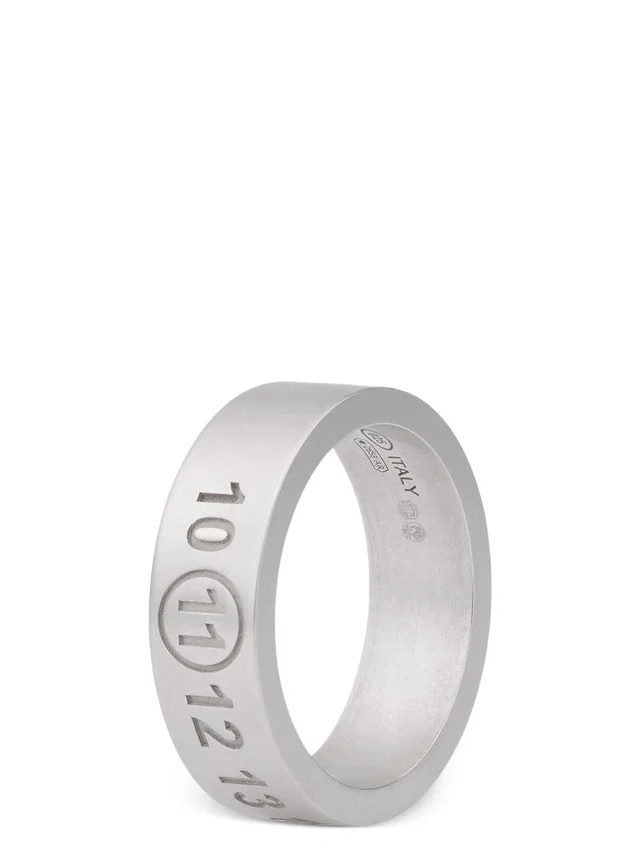 Maison Margiela Engraved Number Reference Ring — Silver Rings in Silver from HEWI
