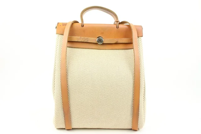 Hermès Beige x Brown Toile Sac a Doc Herbag Backpack 2-in-1 Set in Brown Canvas from Bagriculture