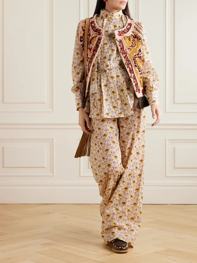 VALENTINO GARAVANI Fringed embroidered wool vest in Beige, photo 2 of 2 from NET-A-PORTER (Canada)