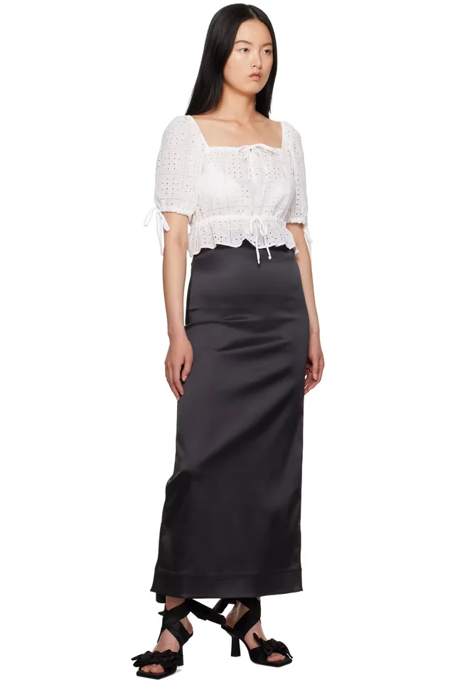 GANNI Black Beaded Maxi Skirt, photo 4 of 4 from SSENSE