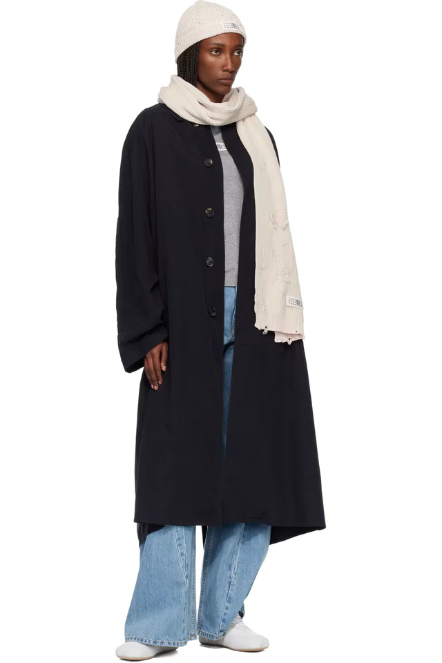 MM6 Maison Margiela Gray & Pink Amended Optical Ribs Scarf, photo 3 of 3 from SSENSE