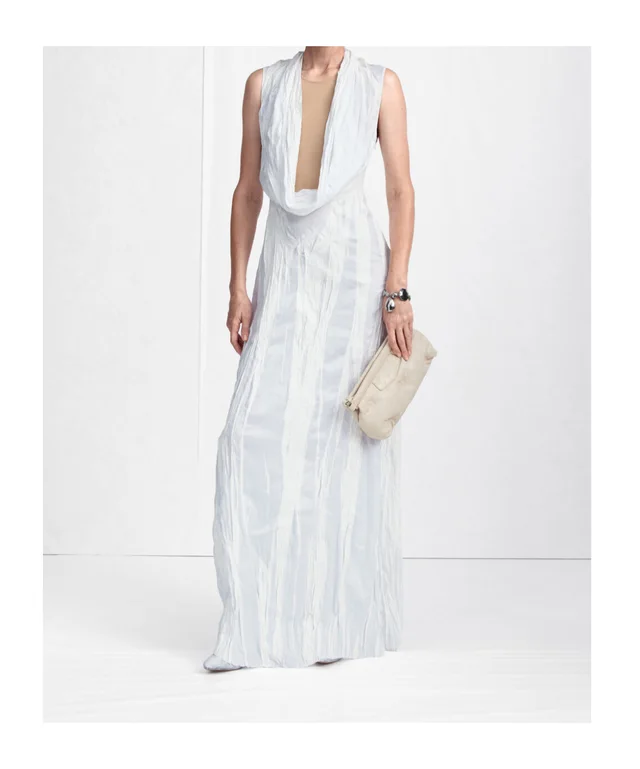 Maison Margiela Cowl-Neck Crinkled Maxi Dress, photo 2 of 5 from SENSER