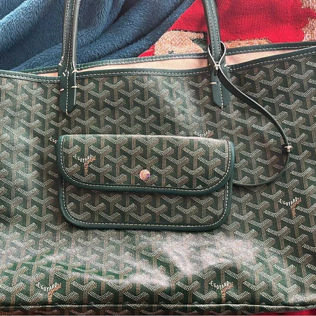 Goyard Forest Green Patterned Tote in green from Poshmark