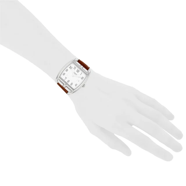 Cape Cod Tonneau watch in steel, Ref: Hermès - CT1.710, circa 2010 in Leather from Collector Square, photo 3 of 3