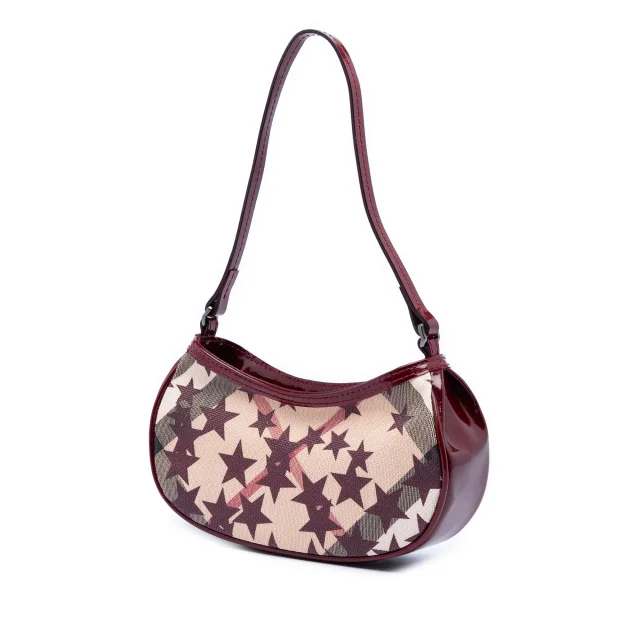 Beige Burberry Mini Supernova Check Coated Canvas Stars Hobo Shoulder Bag in Beige Coated canvas from Designer Revival, photo 2 of 7