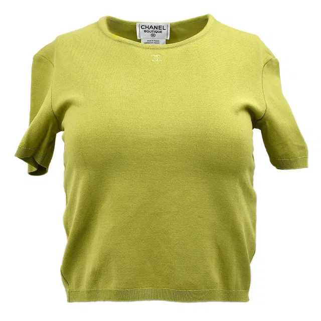 Chanel T-shirt Light Green 98P #40 in Green from AMORE Vintage Tokyo