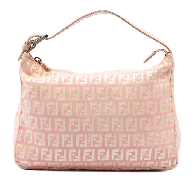 Pink Fendi Zucchino Canvas Handbag in Pink Canvas from Designer Revival