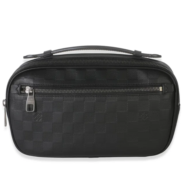 Louis Vuitton Black Damier Infini Ambler Belt Bag Leather Handbag in Black Leather from HEWI