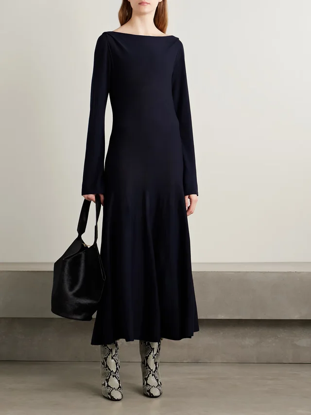 KHAITE Ruth wool midi dress in Blue, photo 2 of 2 from NET-A-PORTER (Canada)