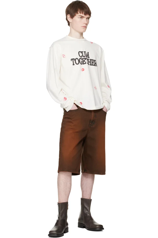 Carne Bollente Brown 'Summer Fantasies' Denim Shorts, photo 4 of 4 from SSENSE
