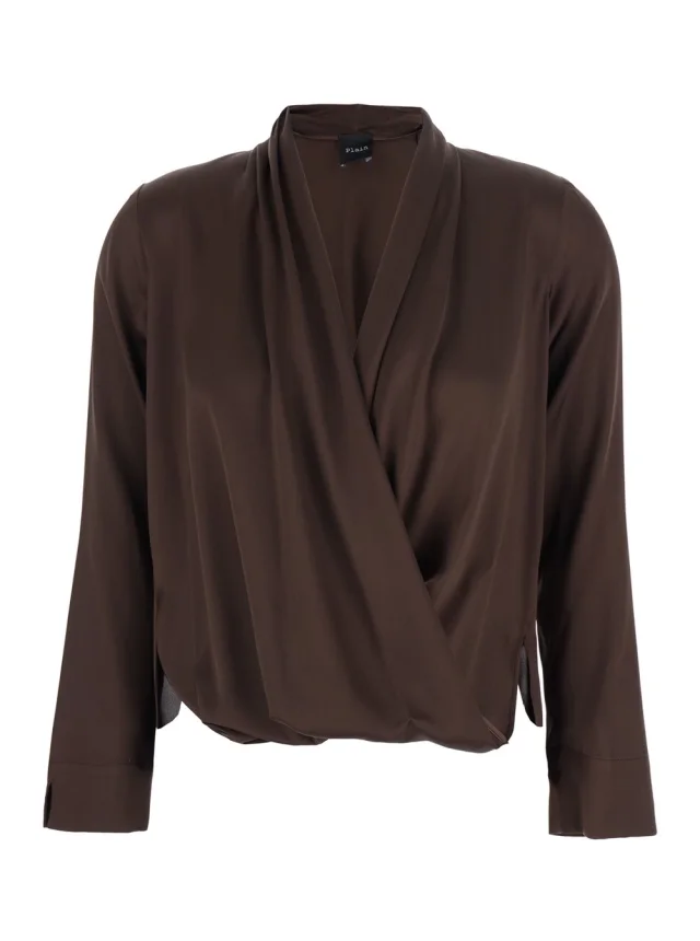 V-Neck Dress in Viscose Blend Brown Women in Brown, image 1 of 1 from Gaudenzi Boutique