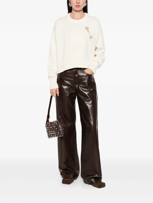 Maje jumper with floral brooch, photo 2 of 2 from FARFETCH
