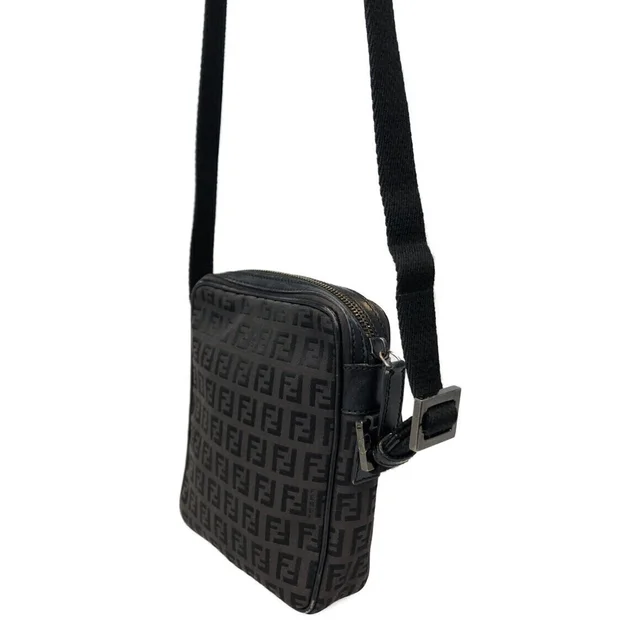 Fendi Zucchino Ff Canvas Crossbody Logo Bag Leather Trim in black Canvas from Poshmark