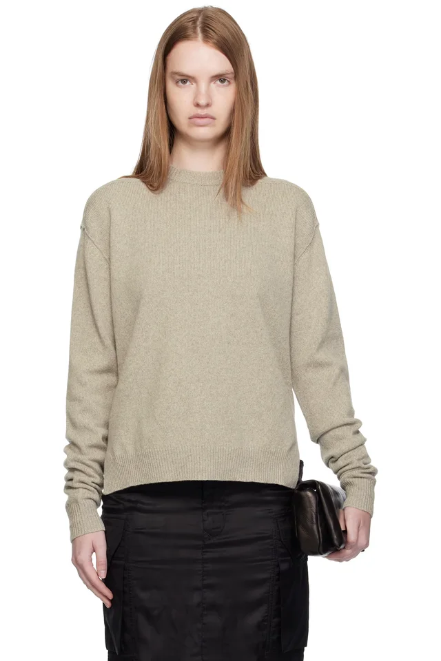Rick Owens Off-White Concordians Round Neck Sweater, image 1 of 1 from SSENSE