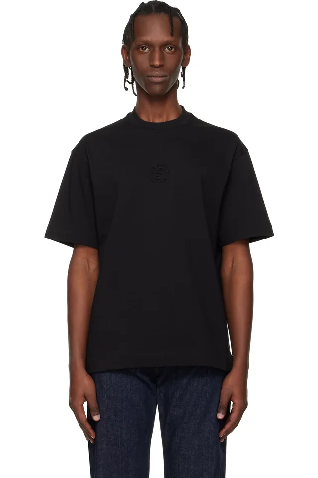 Black Embossed-Logo T-shirt