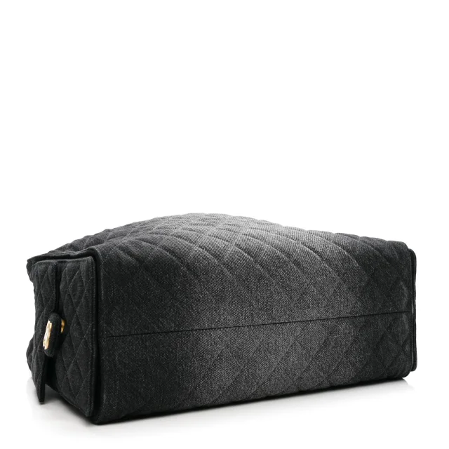 Washed Denim Quilted Large Chanel 25 Handbag Black in Black Denim from FASHIONPHILE, photo 4 of 10