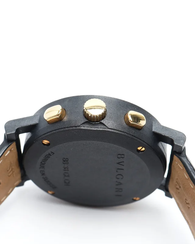 Bvlgari Carbon Gold Genève 38mm Ref BB38CLCH Full Set Watch in Gold Leather from A Retro Tale, photo 7 of 8