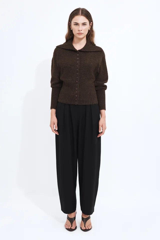 Aje Studio Leni Collared Cardigan in Brown from Aje, photo 1 of 1