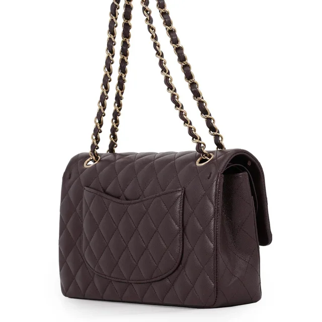 Chanel Matelasse W flap WChainShoulder Bag BrownA01112 Caviar Leather Size 25 in Caviar leather from GALLERY RARE, photo 2 of 7