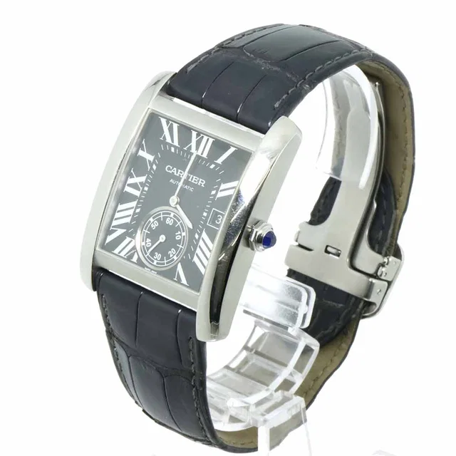 Tank MC W5330004 Men's Watch with Date Display, Black Automatic Movement, Cartier Tank MC in Black Crocodile from Luxury Promise