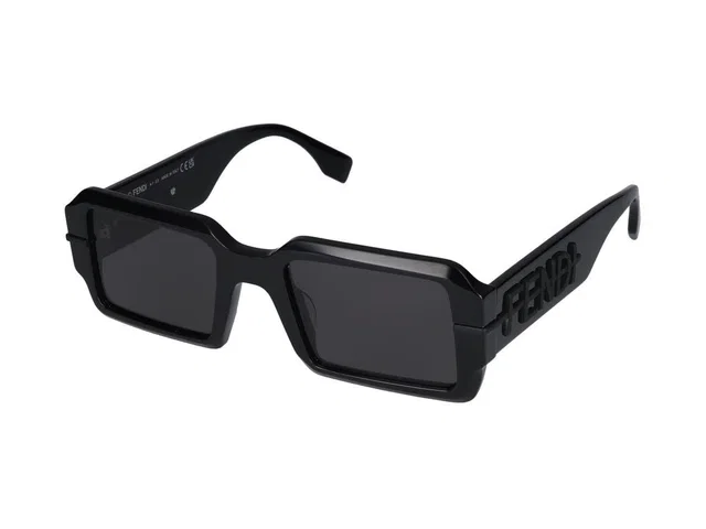Maison Fendi Fe40073u Rectangular Frame Sunglasses — Black Standard in Black from HEWI
