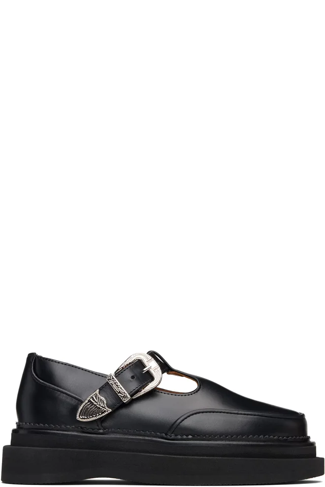 Toga Pulla Black T-Bar Mary Jane Loafers, image 1 of 1 from SSENSE