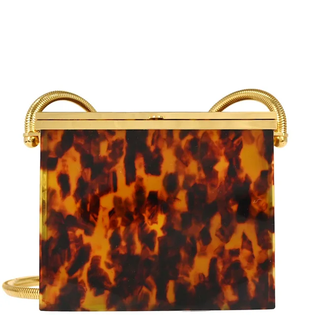 Chanel Brown Acrylic Faux Tortoiseshell Box Shoulder Bag in Brown Resin from AMORE Vintage Tokyo