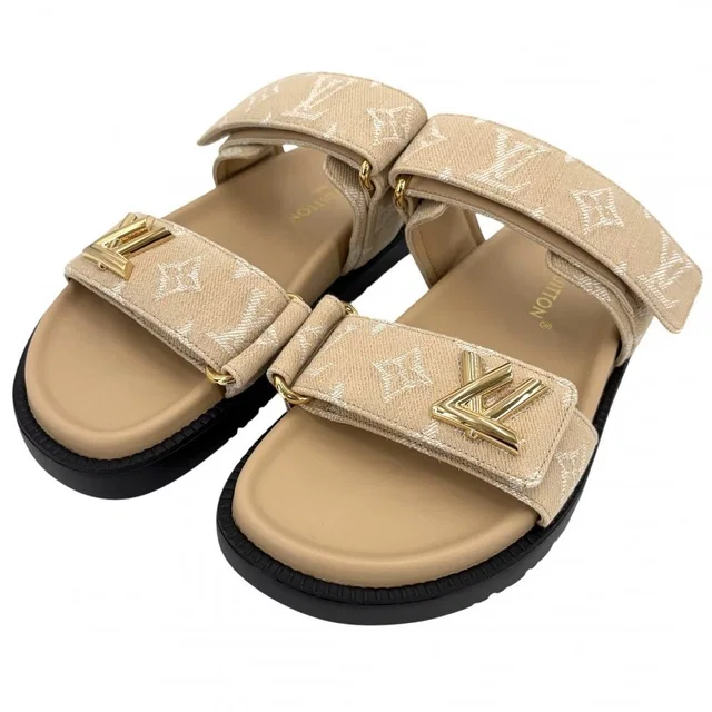 Sandals LV Sunset Monogram Jacquard 36.5 1 Ahnl 2 Rubber Canvas in Canvas from The Reluxe