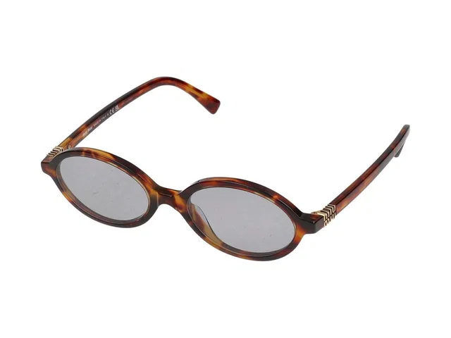 Miu Miu 0mu Oval Acetate Sunglasses — Tortoiseshell from HEWI