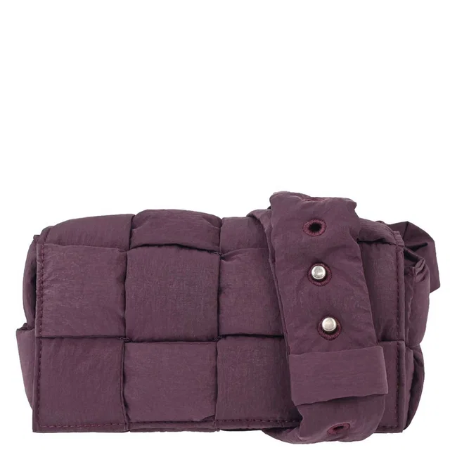Bottega Veneta Purple Nylon Maxi Intrecciato Cassette Shoulder Bag in Purple Woven leather from AMORE Vintage Tokyo