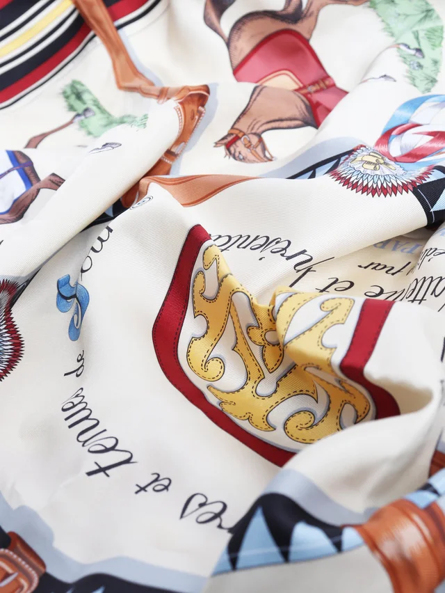 Hermès Multicolour silk horse printed scarf in Multicolor Silk from Sign of the Times, photo 2 of 2