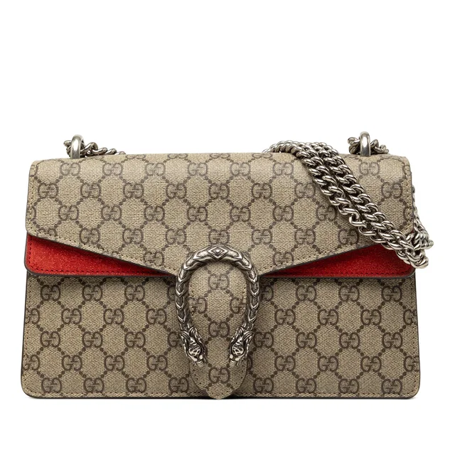 Red Gucci Medium GG Supreme Dionysus Shoulder Bag in Red Suede from Designer Revival, photo 1 of 1