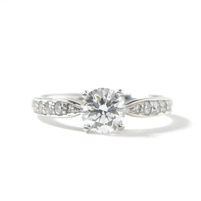 Tiffany & Co. Round Brilliant Engagement Ring Diamond Platinum Band Solitaire from The Reluxe