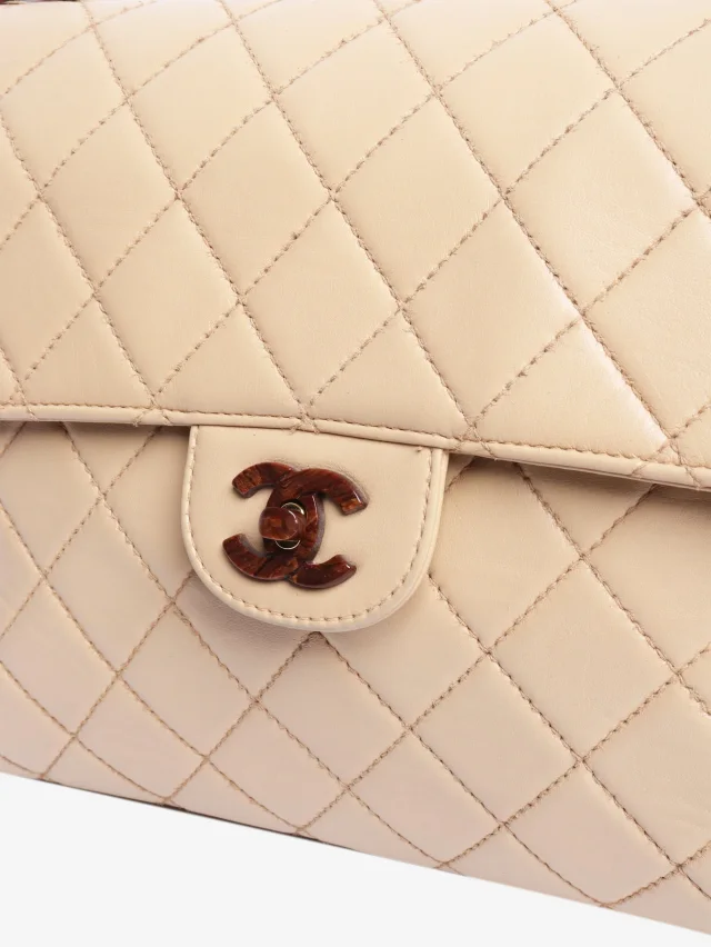 Chanel vintage 2000 lambskin flap bag in Beige Lambskin from Sign of the Times, photo 6 of 8