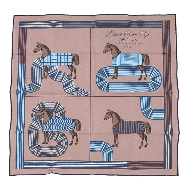 Hermès Handkerchief Garde Robe Pop Detail Marong rasse Cotton100% from GALLERY RARE