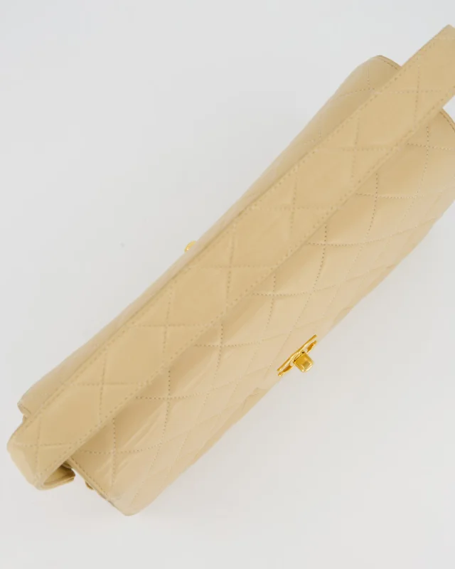 Chanel Vintage Medium Double-Sided Flap Bag in Beige Lambskin from Sellier, photo 14 of 18