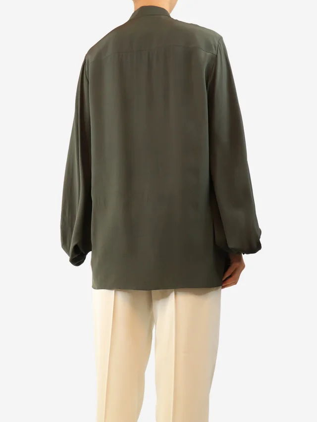 The Row Khaki silk shirt - size S in Green Silk from Sign of the Times, photo 2 of 2