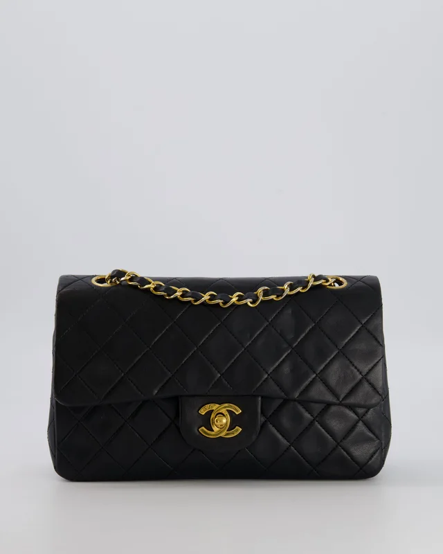 Chanel Vintage Black Small Classic Double Flap Bag in Black Lambskin from Sellier, photo 2 of 2
