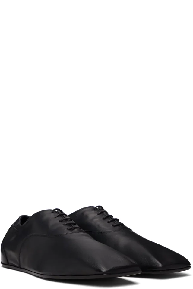 MM6 Maison Margiela Black Leather Oxfords, photo 4 of 5 from SSENSE