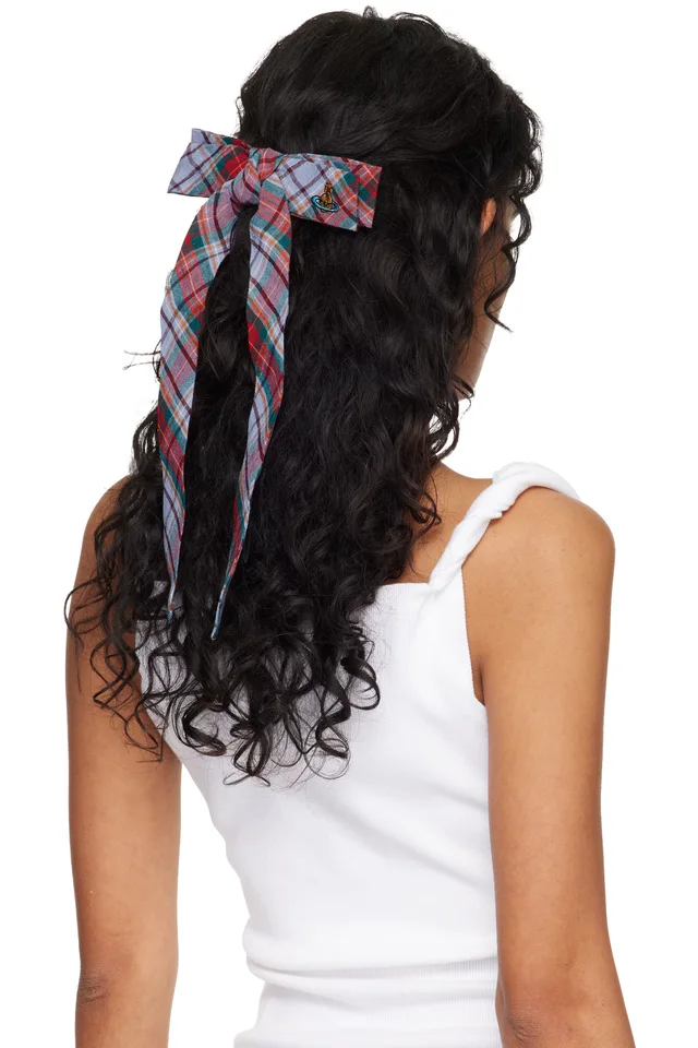Vivienne Westwood Red & Purple Tartan Hair Clip, photo 3 of 3 from SSENSE