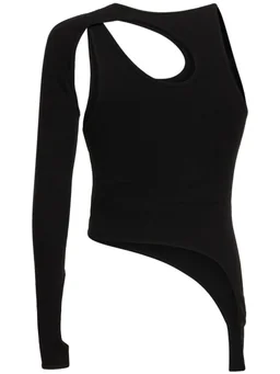 Dion Lee T-shirt with asymmetric neckline in 94% Cotton, 6% Elastane, photo 5 of 5 from LUISAVIAROMA