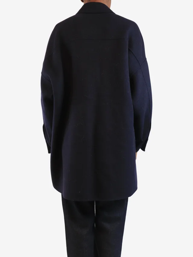 Max Mara Navy oversized wool-blend coat - size UK 6 in Navy Wool from Sign of the Times, photo 2 of 2