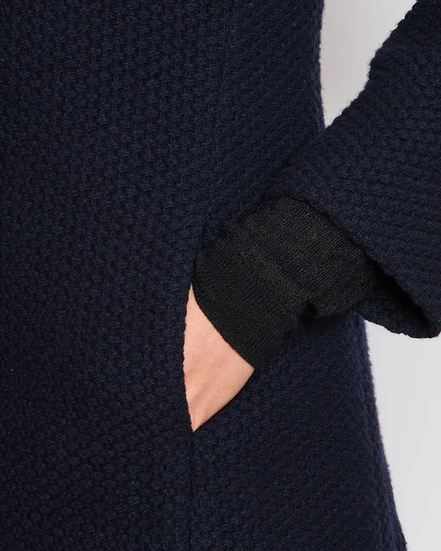 Chanel 15/A Navy Collarless Jacket With CC Button Details Size FR 38 (UK 10) in Navy Nylon from Sellier, photo 2 of 2
