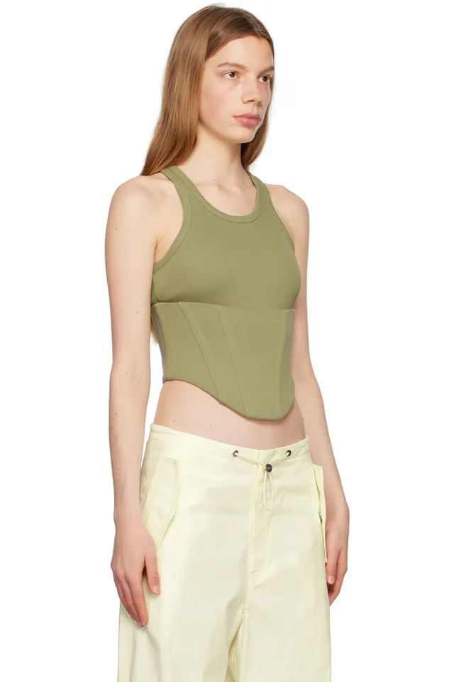 Dion Lee Khaki Float Tank Top, photo 2 of 4 from SSENSE
